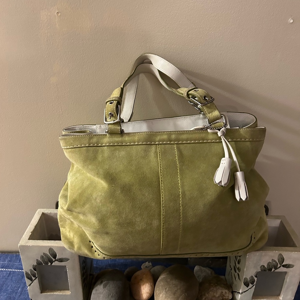 RARE COACH LEATHER AND SUEDE BAG - Picture 6 of 8
